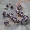 12 Pack: Black Stripe Glass Round Beads Mix by Bead Landing™